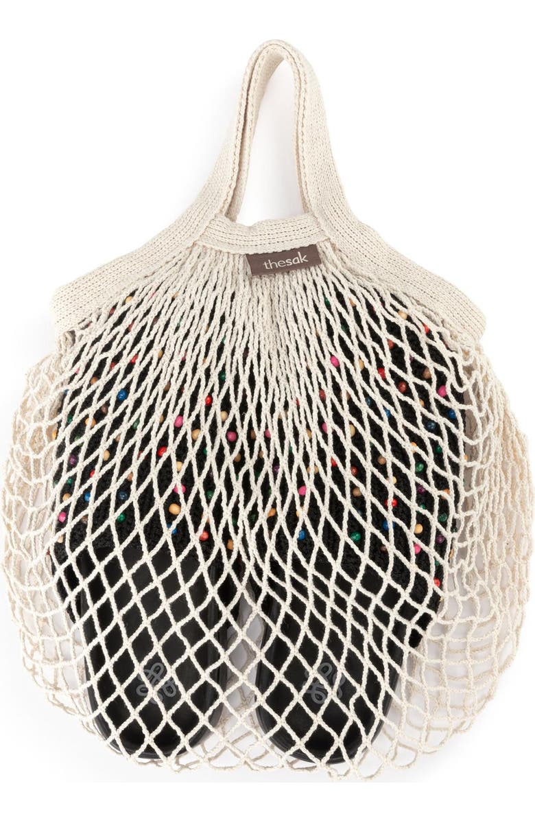 The Sak Bolinas Crochet Clog Shoe, Alternate, color, Black Multi Beads