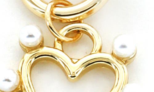 Panacea Faux Pearl Heart Pendant Toggle Necklace In White