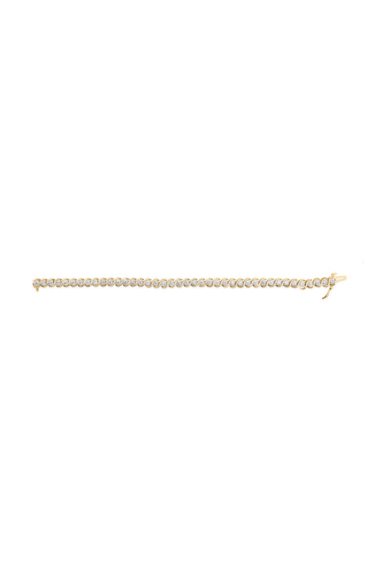10K Yellow Gold 3 cttw Round-Cut Diamond Spiral Link 7.50" Bracelet, Alternate, color, Yellow