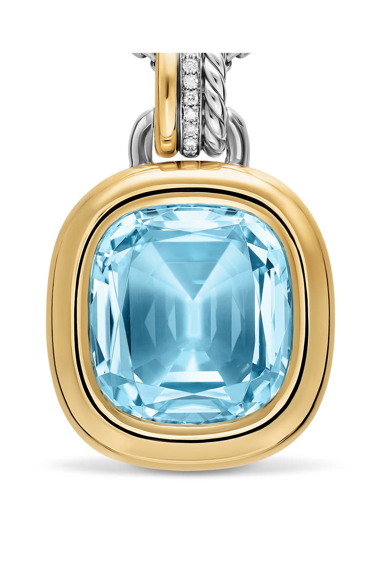 DY Mercer® Color Amulet in Sterling Silver with 18K Yellow Gold, Sky Blue Topaz & Diamonds, 17mm, Alternate, color, LIGHT BLUE
