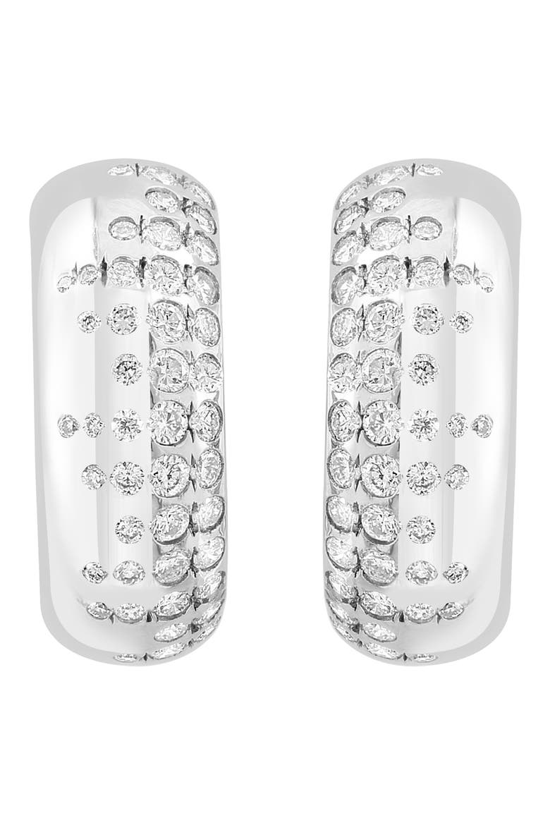 Diamond Hoop Earrings - 0.85ct., Alternate, color, SILVER