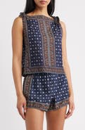 DÔEN Amalia Print Tie Shoulder Sleeveless Top