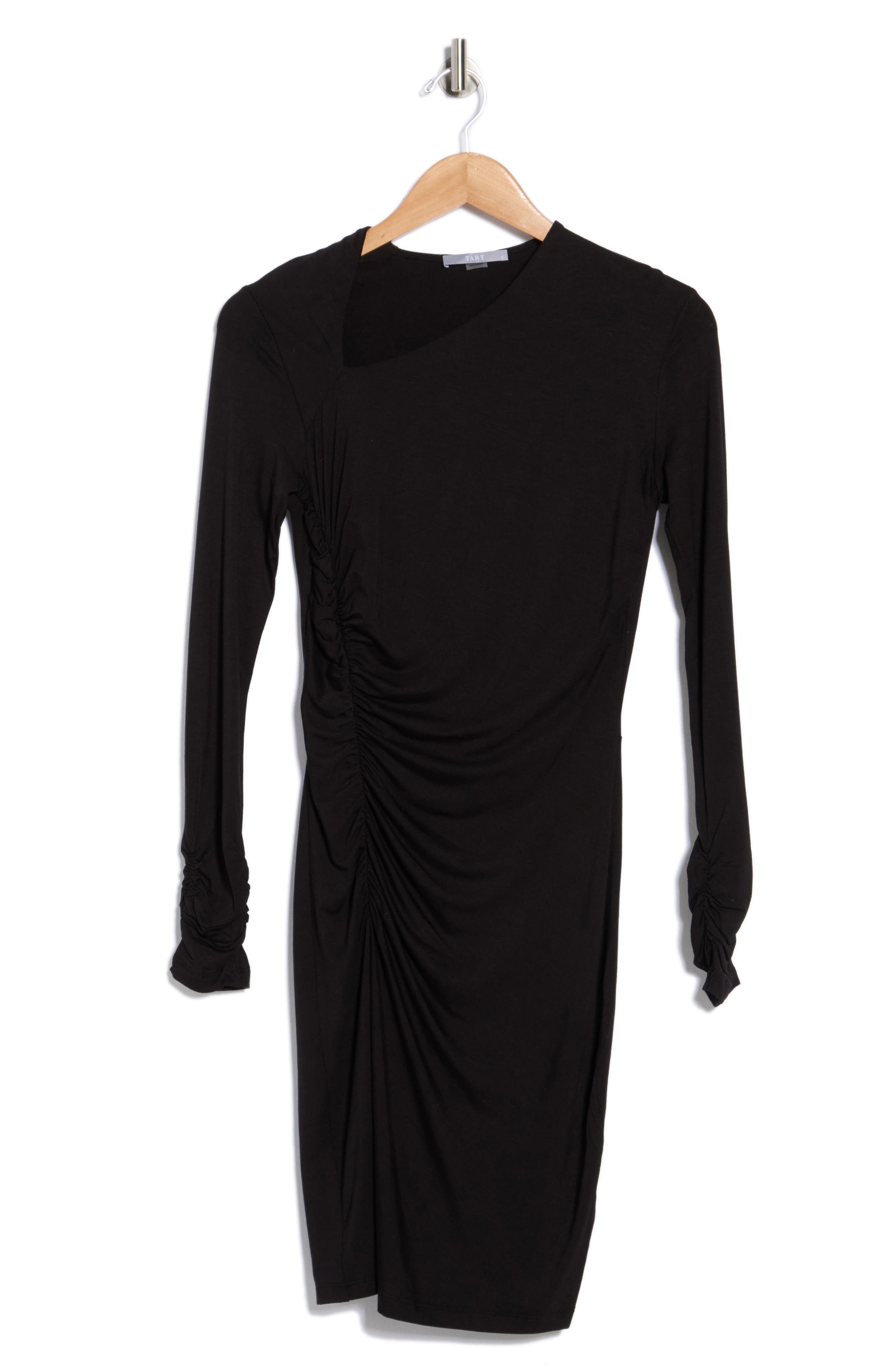 Tart Ruth Asymmetric Neck Midi Dress In Black