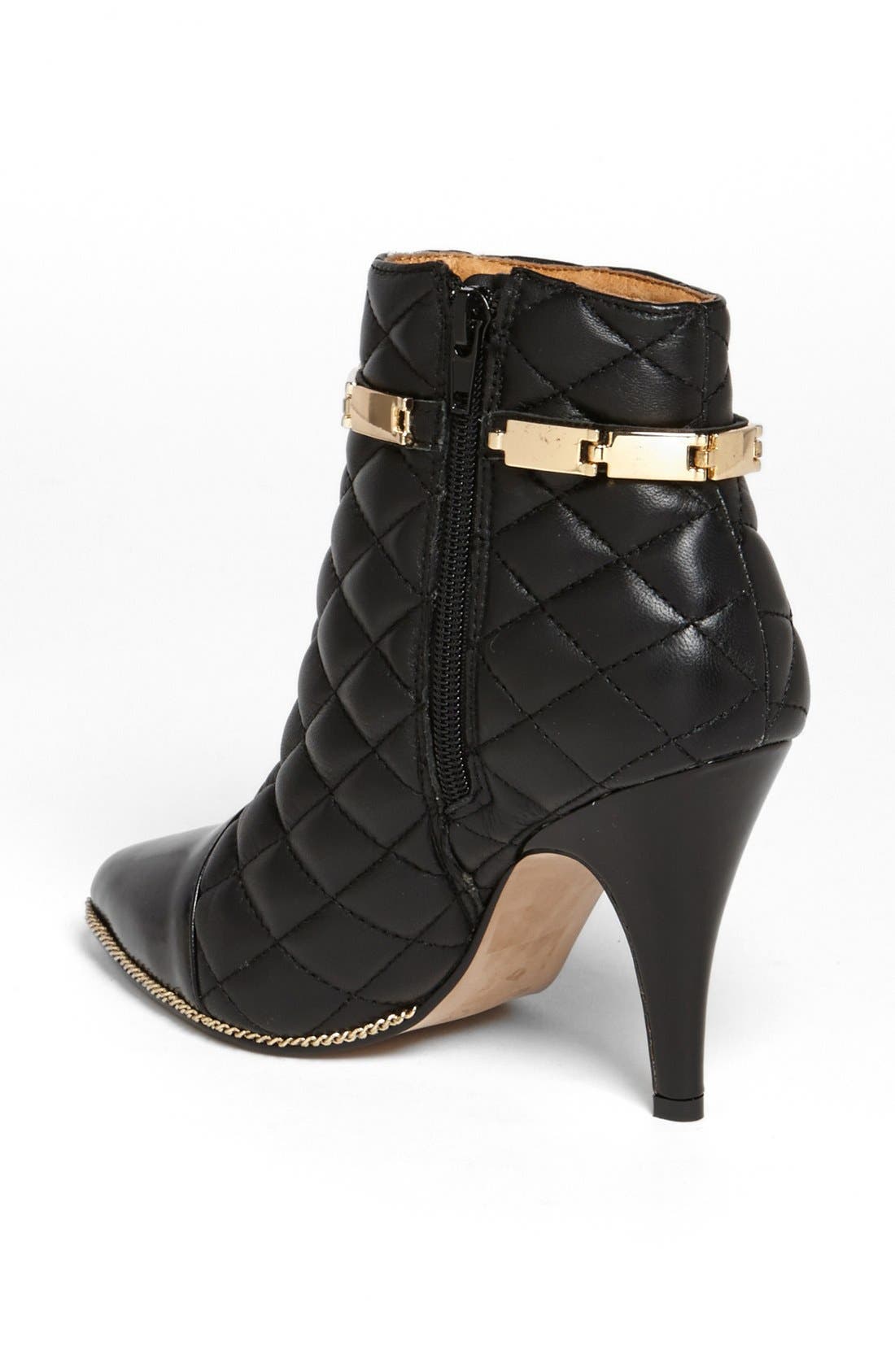 'Jessa Link' Bootie, Alternate, color, BLACK QUILTED/ GOLD