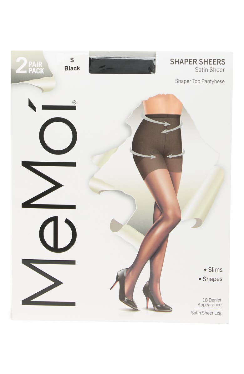 MeMoi Satin Sheer Shaper Opaque Tights, Main, color,