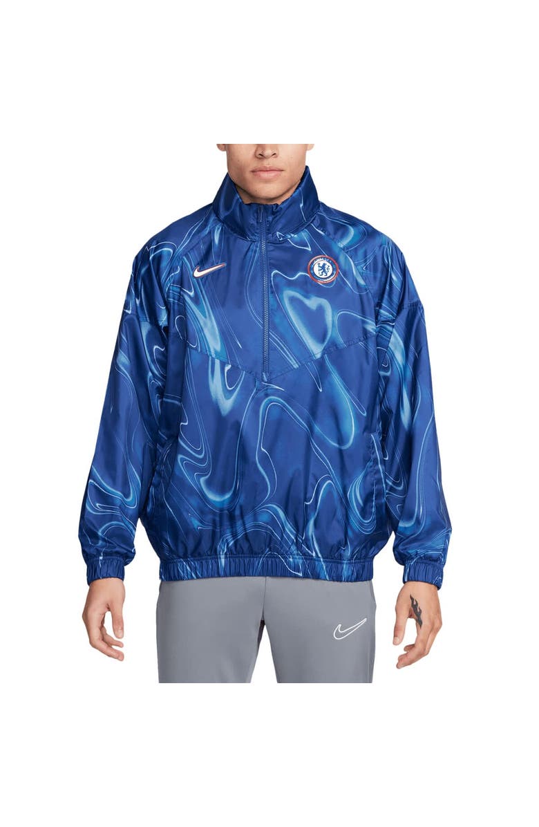 Nike Men's Nike Blue Chelsea Windrunner Anorak Half-Zip Jacket, Main, color, 