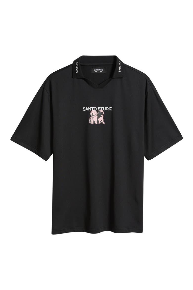 Thugs Need Hugs Polo, Alternate, color, BLACK
