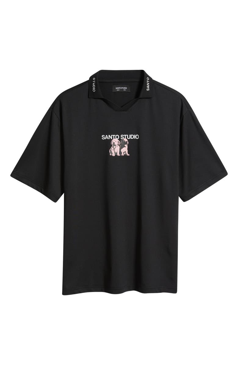SANTO STUDIO Thugs Need Hugs Polo, Alternate, color, Black