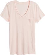 Caslon® V-Neck Short Sleeve Pocket T-Shirt