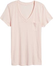 Caslon® V-Neck Short Sleeve Pocket T-Shirt