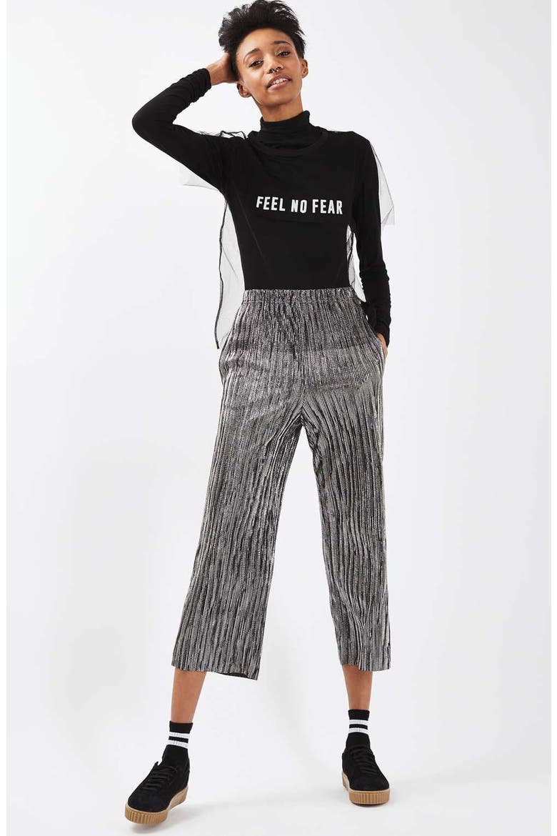 Feel No Fear Sheer Tee, Alternate, color, BLACK