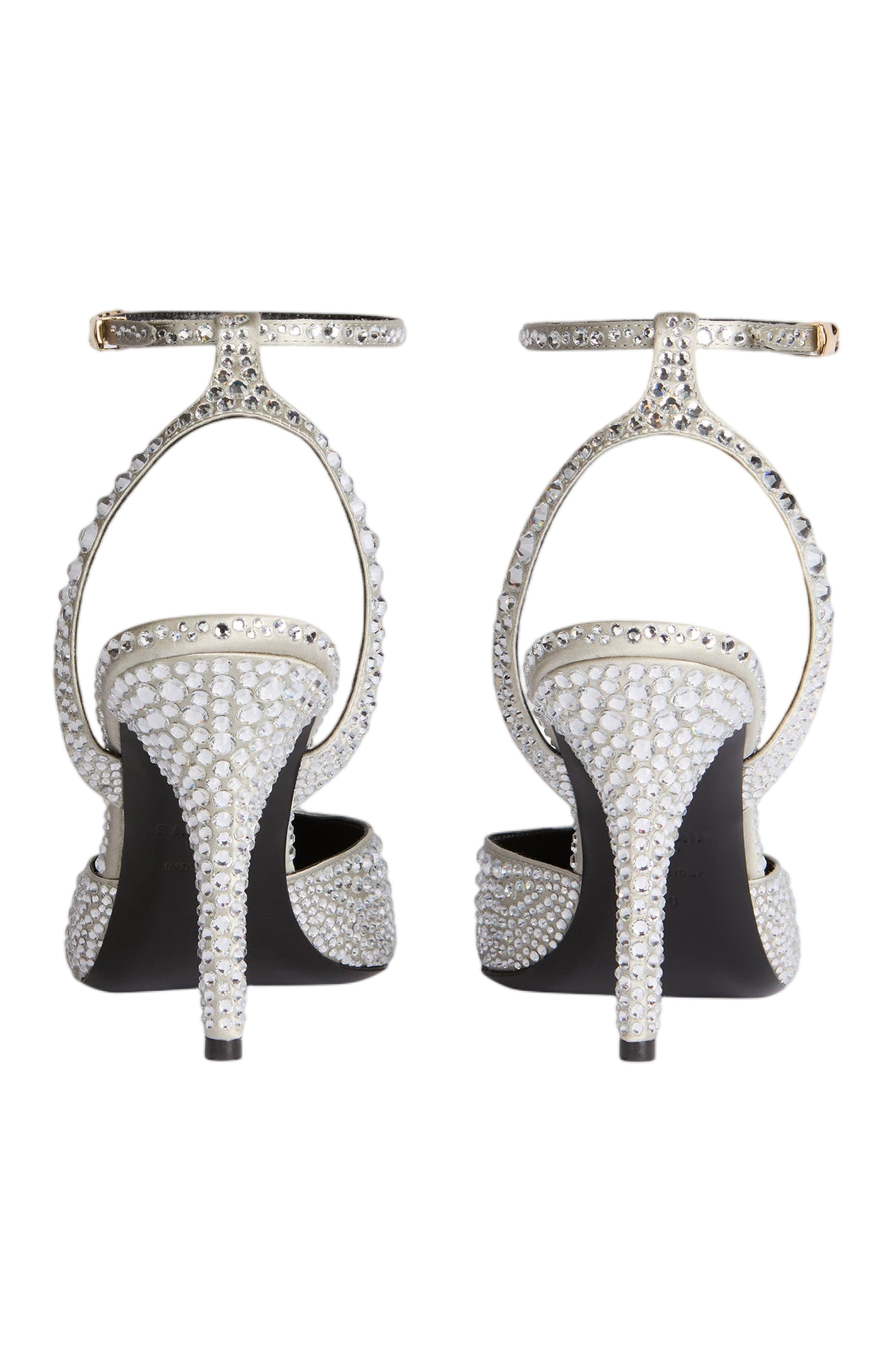 Strappy Satin Courts with Crystals, Alternate, color, Silver