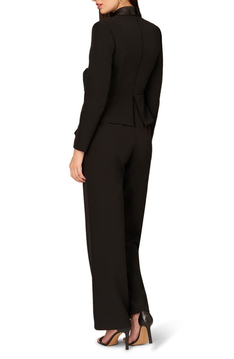 Aidan Mattox by Adrianna Papell Bow Long Sleeve Stretch Crepe Jumpsuit, Alternate, color, 