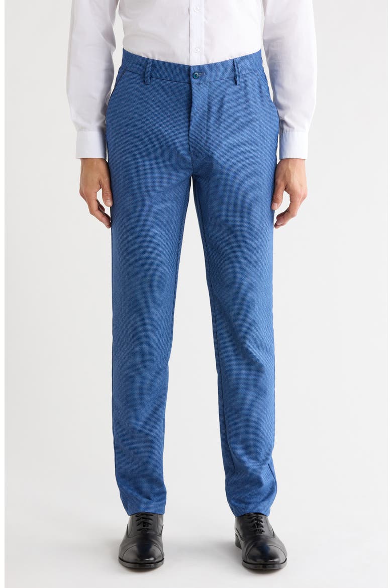 Plaid Straight Leg Trousers, Main, color, ROYAL