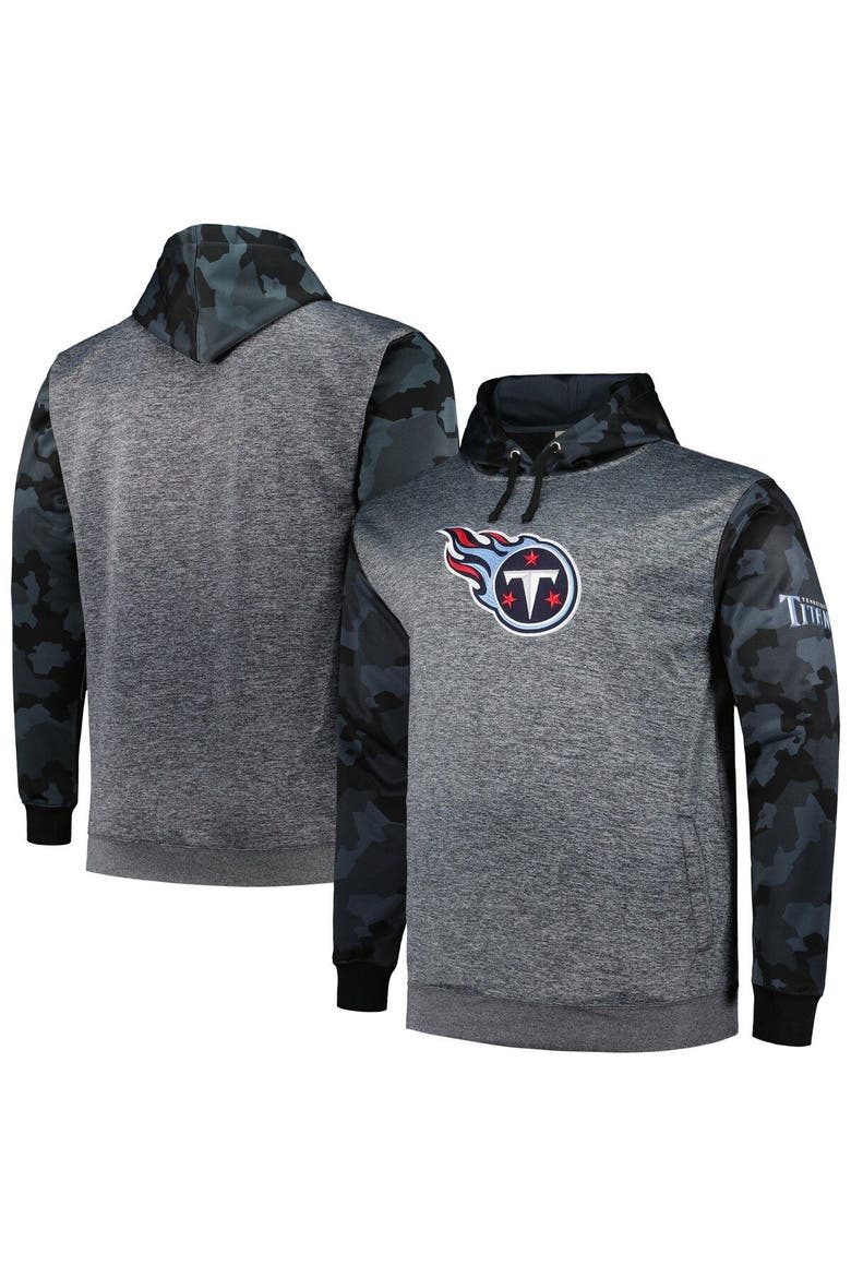Men's Fanatics Branded Heather Charcoal Tennessee Titans Big & Tall Camo Pullover Hoodie, Main, color, Heather Charcoal