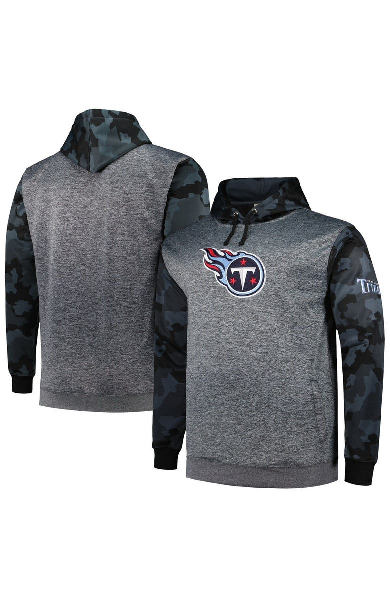 FANATICS Men's Fanatics Branded Heather Charcoal Tennessee Titans Big & Tall Camo Pullover Hoodie, Main, color, 