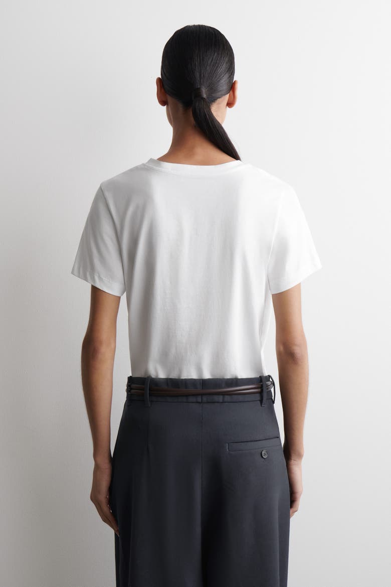 Cotton V-neck T-shirt, Alternate, color, WHITE