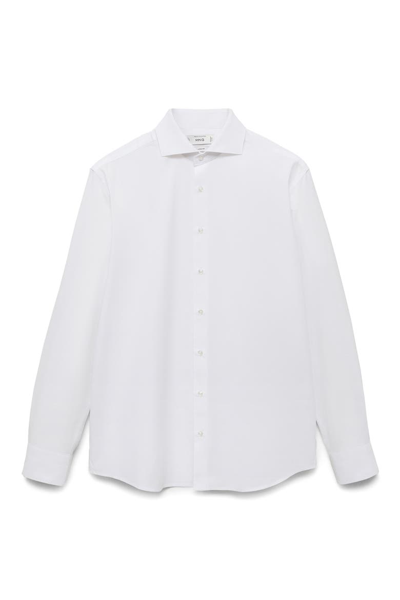 Classic Fit White Cotton Button-Up Shirt, Alternate, color, WHITE