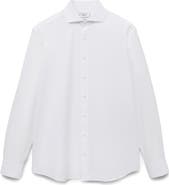 MANGO Classic Fit White Cotton Button-Up Shirt