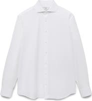 MANGO Classic Fit White Cotton Button-Up Shirt