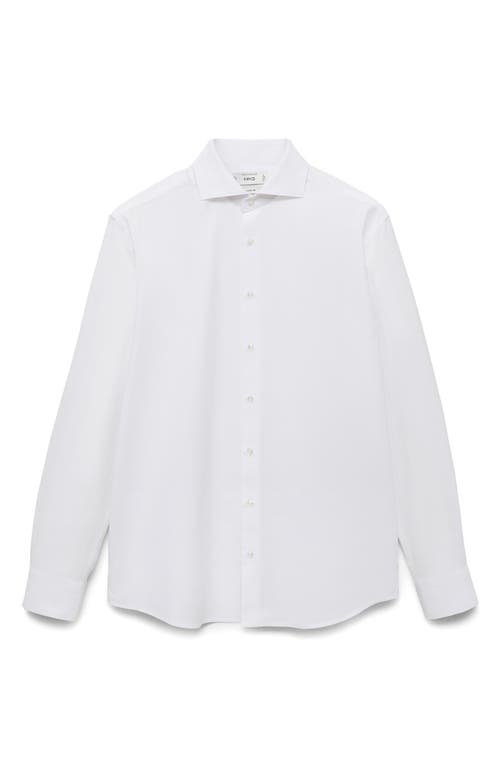 Mango Slim Fit Poplin Button-up Shirt In White