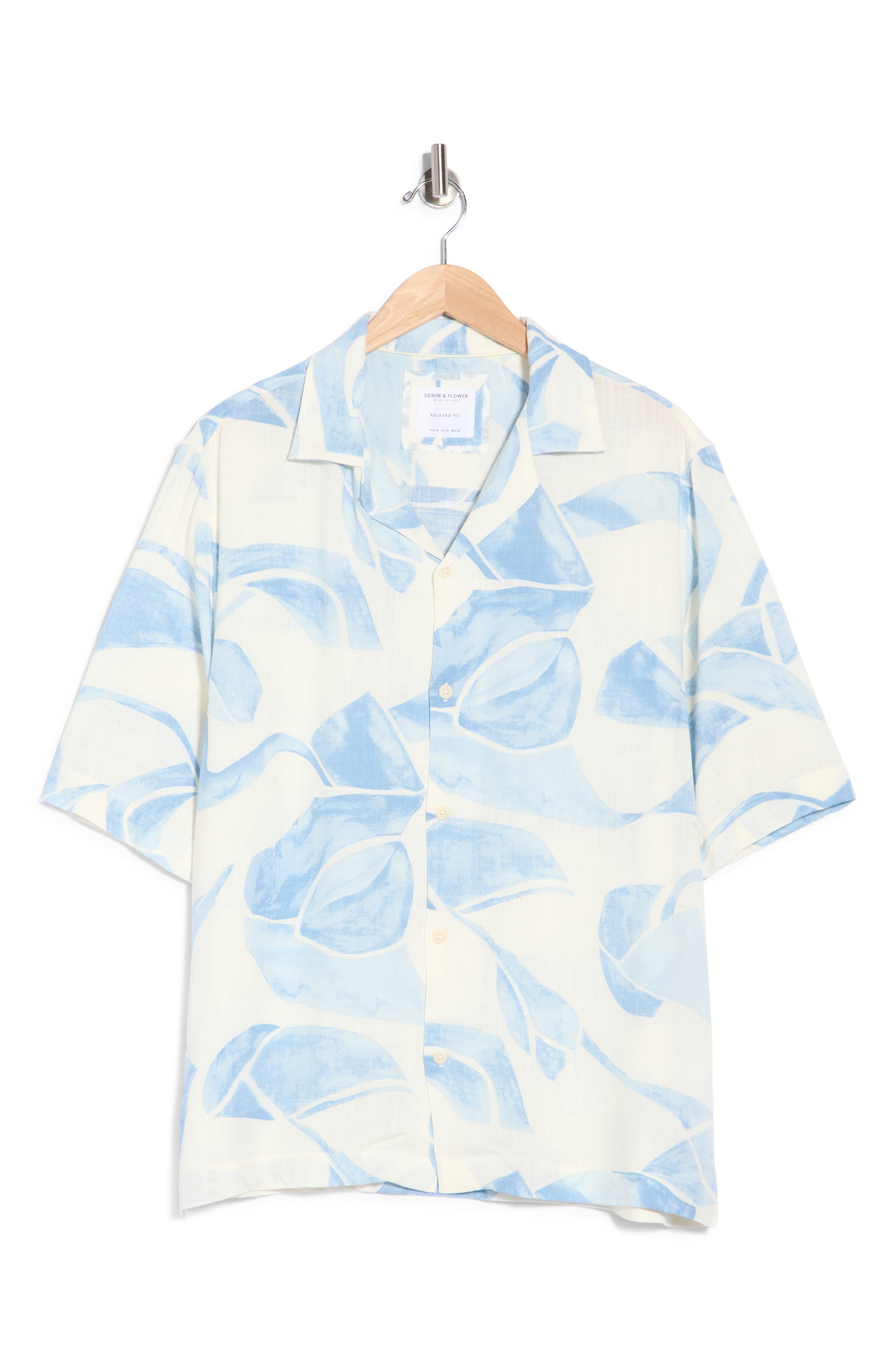 DENIM AND FLOWER Relaxed Fit Floral Camp Shirt