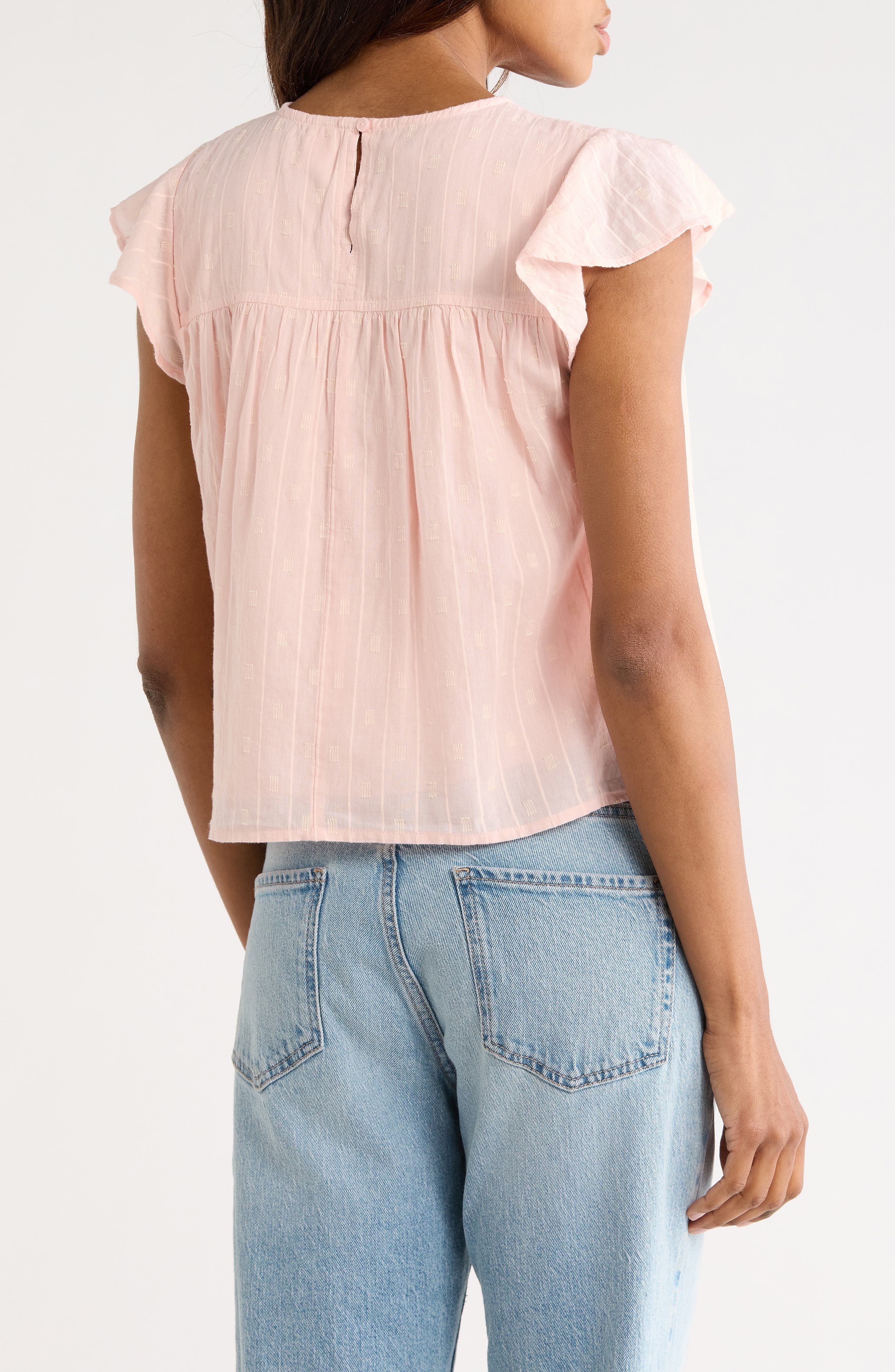 Short Sleeve Dobby Woven Top - image 4