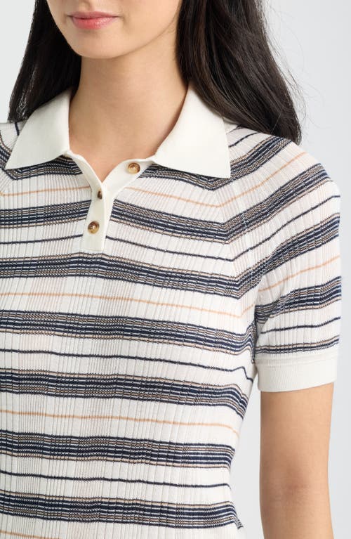Rag & Bone Teresa Stripe Silk Blend Polo In Multi