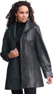 Roaman's Plus Size A Line Leather Jacket