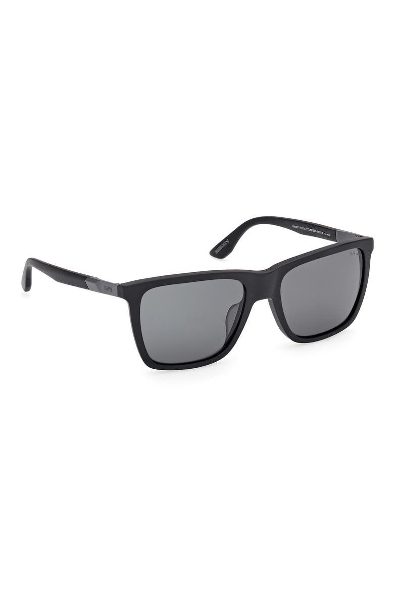 56mm Sunglasses, Alternate, color, MATTE BLACK / SMOKE