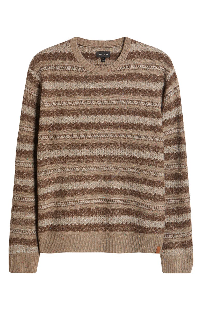 Brixton Midnight Stripe Crewneck Sweater, Alternate, color, Multi Neutral Stripe
