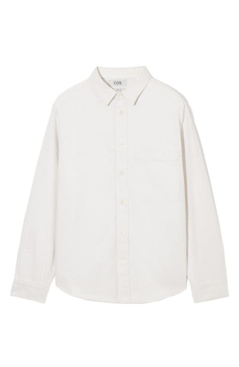Organic Cotton & Linen Denim Button-Up Shirt