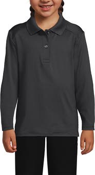 Lands' End School Uniform Girls Long Sleeve Feminine Fit Rapid Dry Polo Shirt