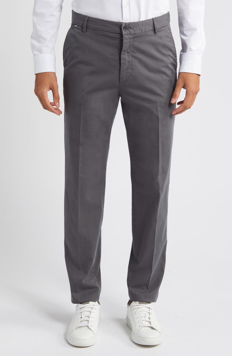 BOSS Kane Cotton Blend Chinos, Main, color, Medium Grey