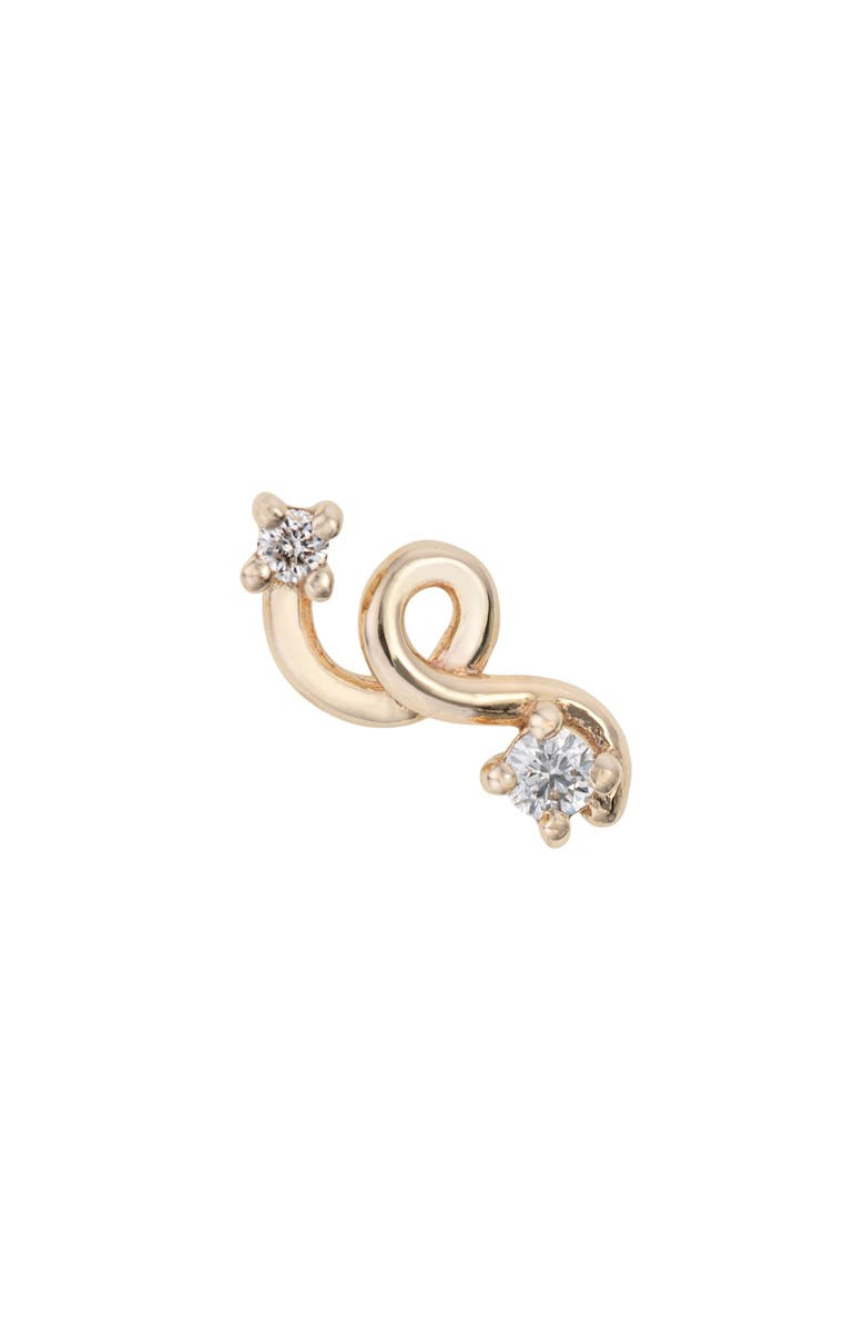 Bea Bongiasca Single Mini Loop Diamond Stud Earring, Main, color, Gold
