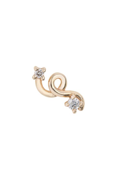 Single Mini Loop Diamond Stud Earring
