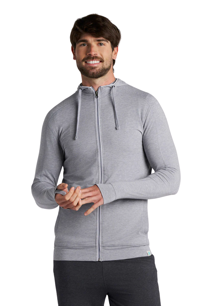 Men's LumaLeo Zip-Up Hoodie, UPF 50+ Sun Protection, Main, color, Grey Heather