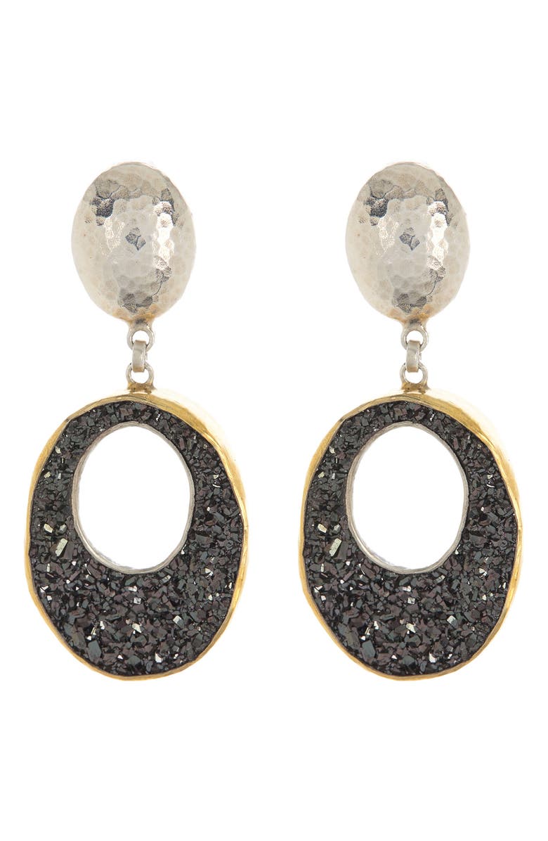 Gurhan Mystere 24K Gold Plated Sterling Silver Druzy Drop Earrings, Main, color, 