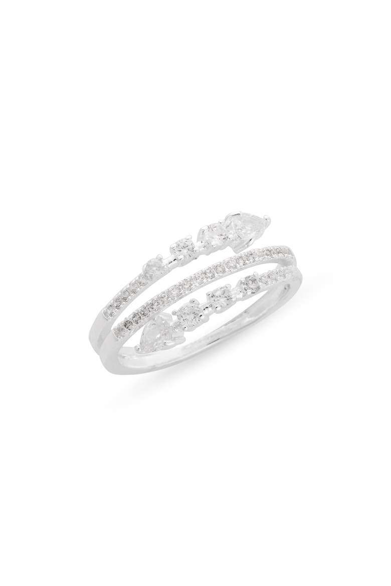 CZ Coil Ring, Main, color, CLEAR- SILVER