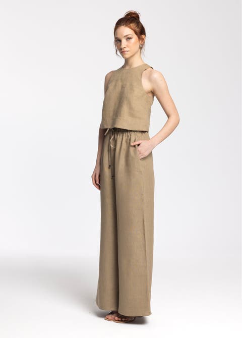 Ciel 100% Linen Wide-Leg Pants