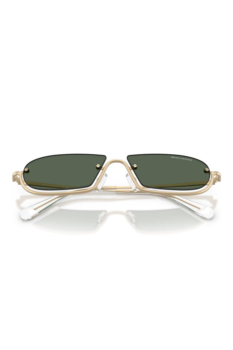 58mm Irregular Semi Rimless Sunglasses, Alternate, color, MATTE PALE GOLD / GREEN