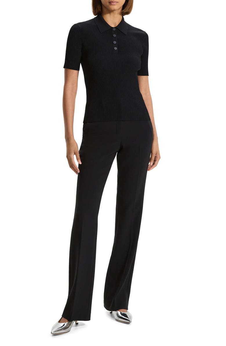 Theory Rib Sweater Polo, Alternate, color, Black