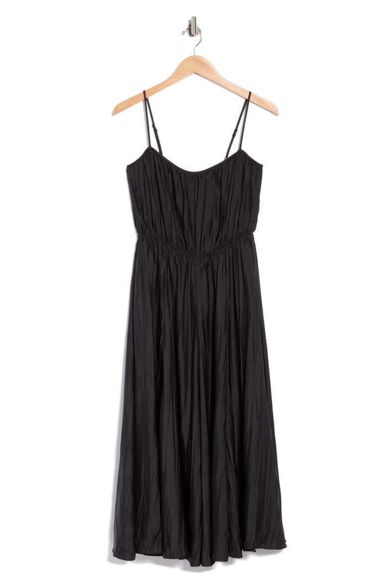 Crinkled Cami Dress, Alternate, color, BLACK