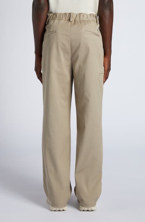 Moncler Cotton Stretch Twill Pants In Sand Beige