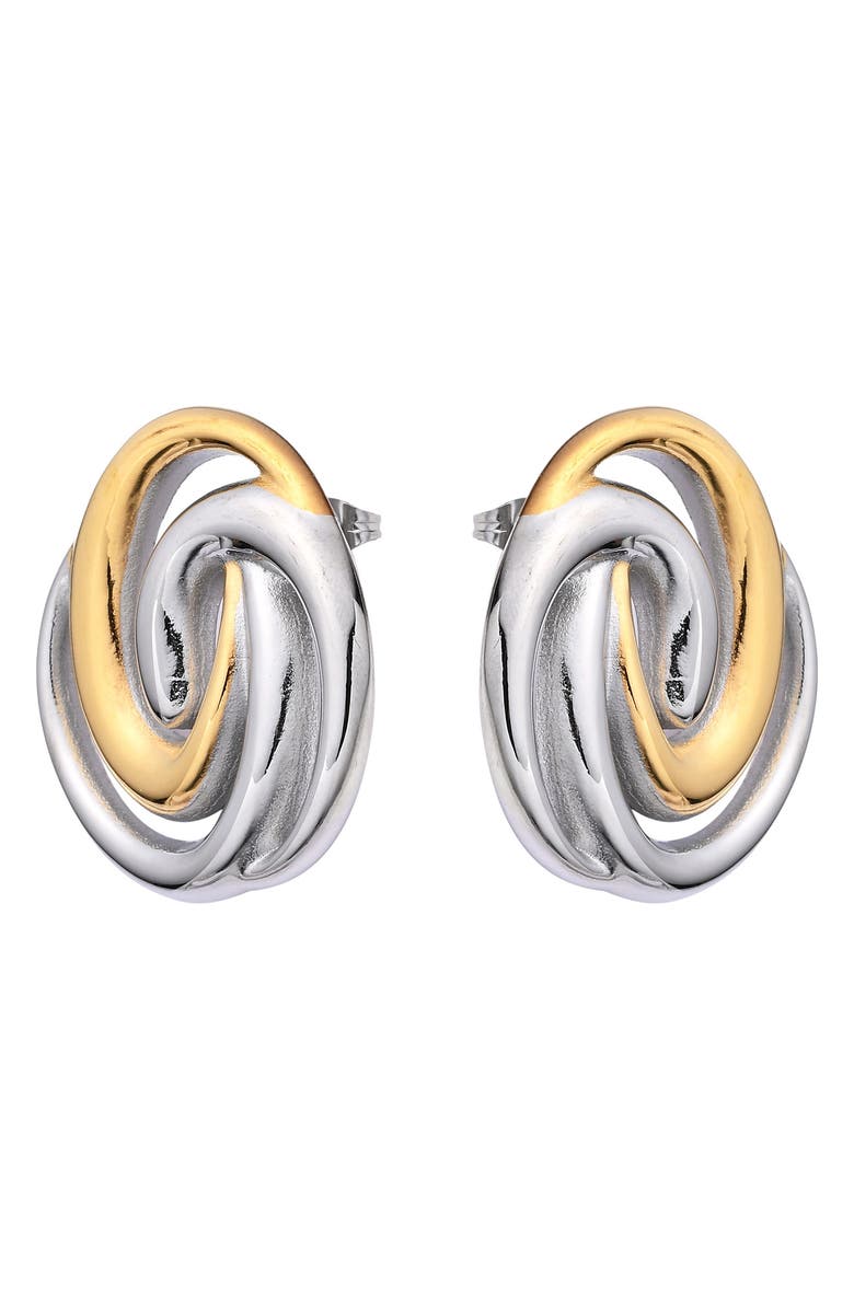 EYE CANDY LOS ANGELES Nova Two-Tone Stud Earrings, Alternate, color, 