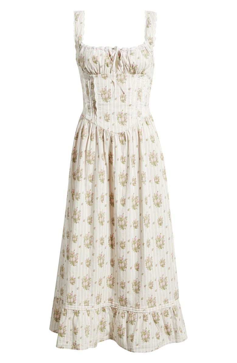 BDG Urban Outfitters Gabriette Floral Tie Front Maxi Dress, Main, color, Pink Floral