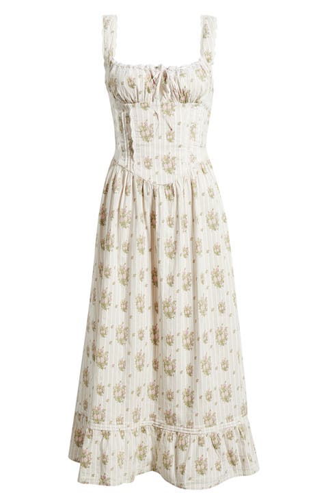 Gabriette Floral Tie Front Maxi Dress