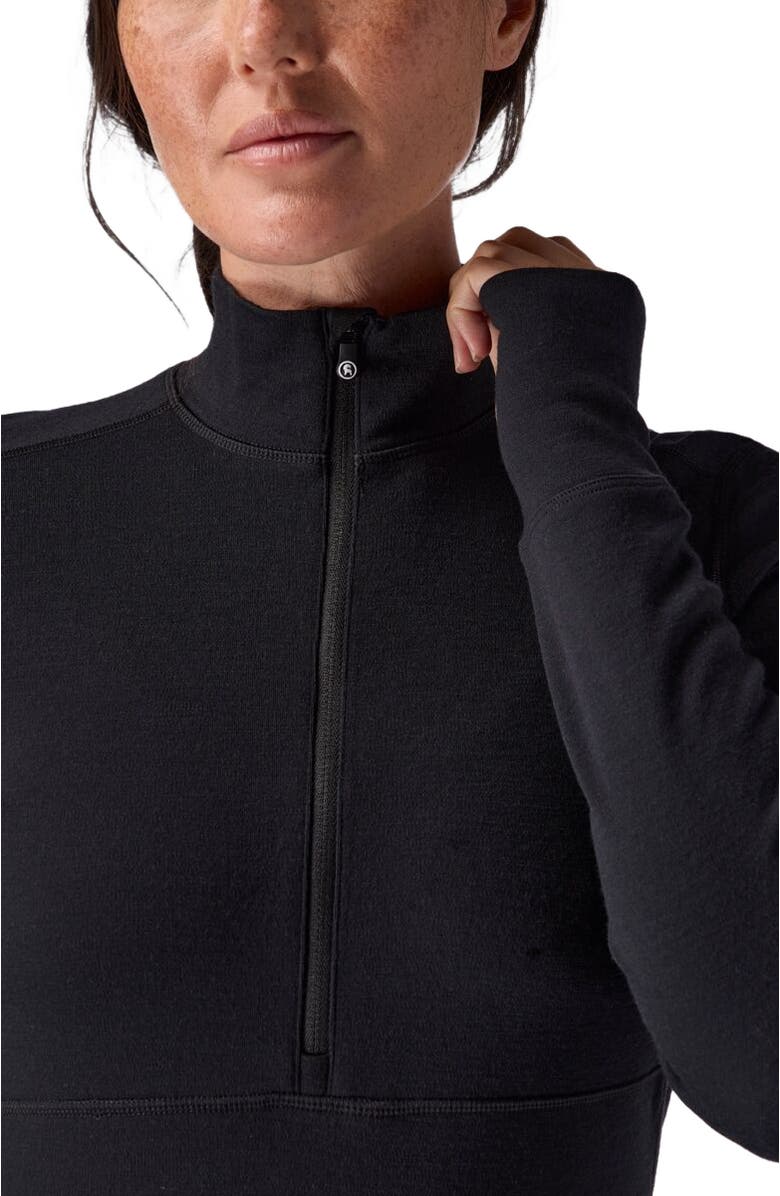 Backcountry Cedars Rws Merino Mid-Wt Baselayer 1/4-Zip Top - Women's, Alternate, color, Black