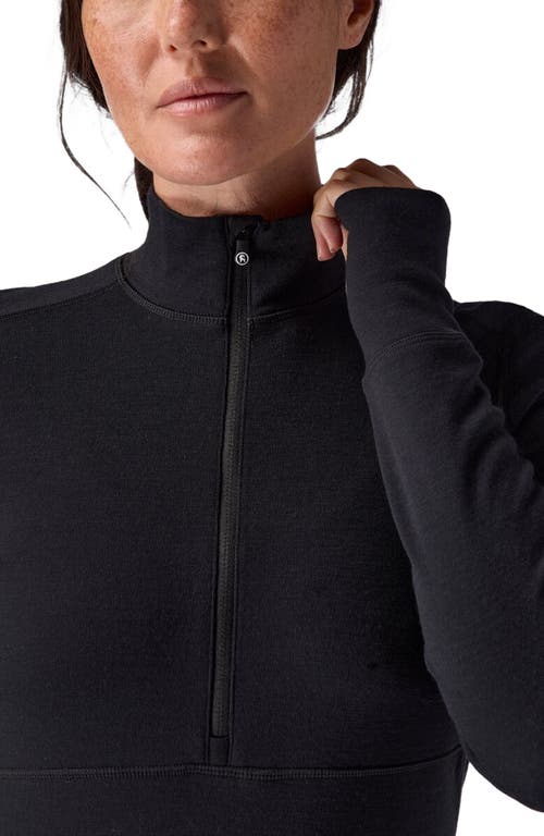 Backcountry Cedars Rws Merino Mid-wt Baselayer 1/4-zip Top In Black
