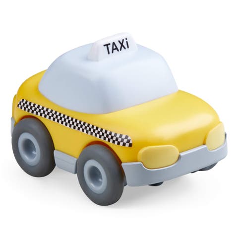 Toddler Car Toy - Kullerbu Taxi Push and Go Racing Car for Kids Ages 2 and Up, Friction Powered Cars for Kullerbu Track System